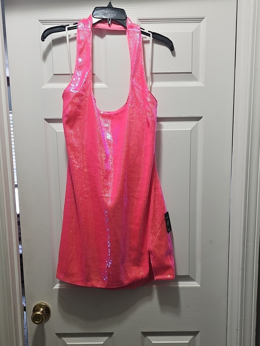 Lulu's Shimmery Hot Pink Halter Dress